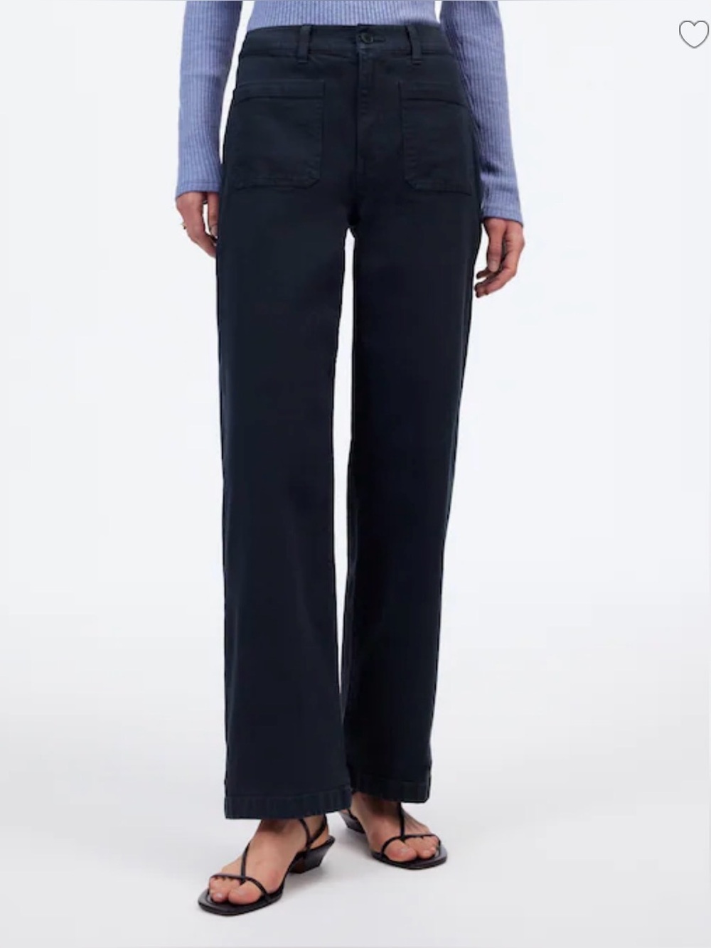 Madewell Emmett Dark Navy Wide-Leg Pants - Short